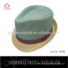 Los sombreros más nuevos del fedora paja de papel con la venda de encargo del diseño